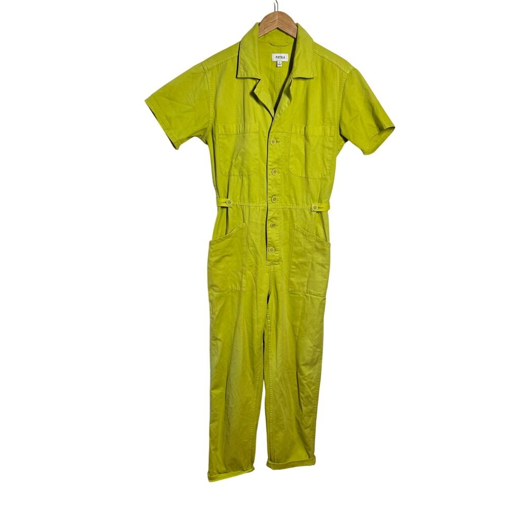 pistola Chartreuse Short-Sleeve Utility Jumpsuit
